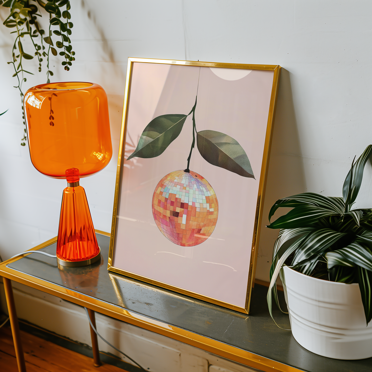 Disco Ball Orange Print - Gina Ellen Wall Art