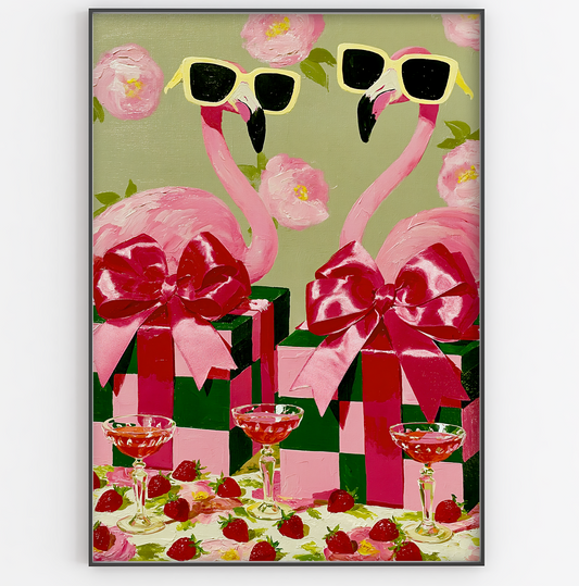 Flamingos in Shades Art Print - Gina Ellen Wall Art