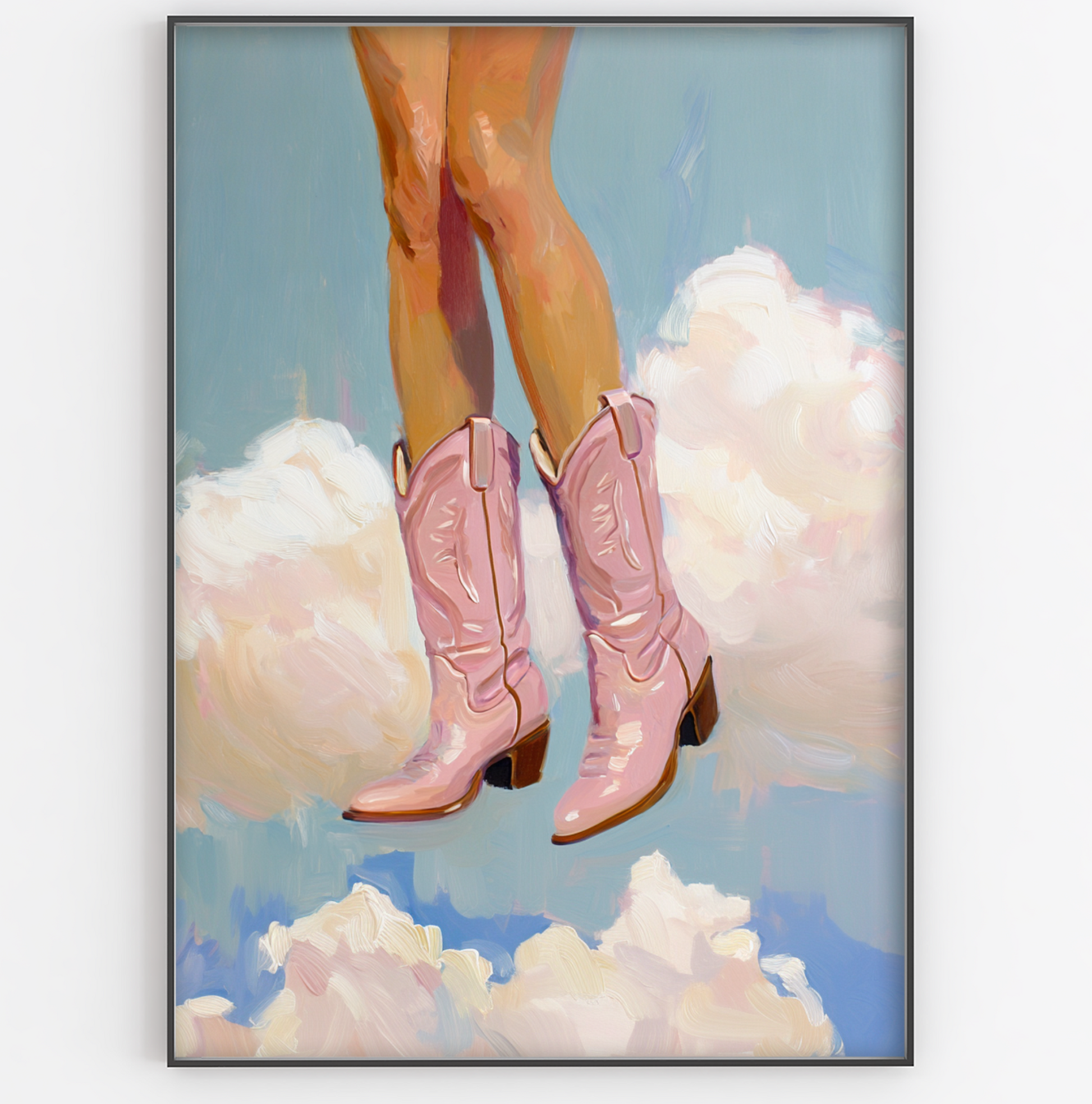 Floating In The Sky Cowboy Boots Print - Gina Ellen Wall Art
