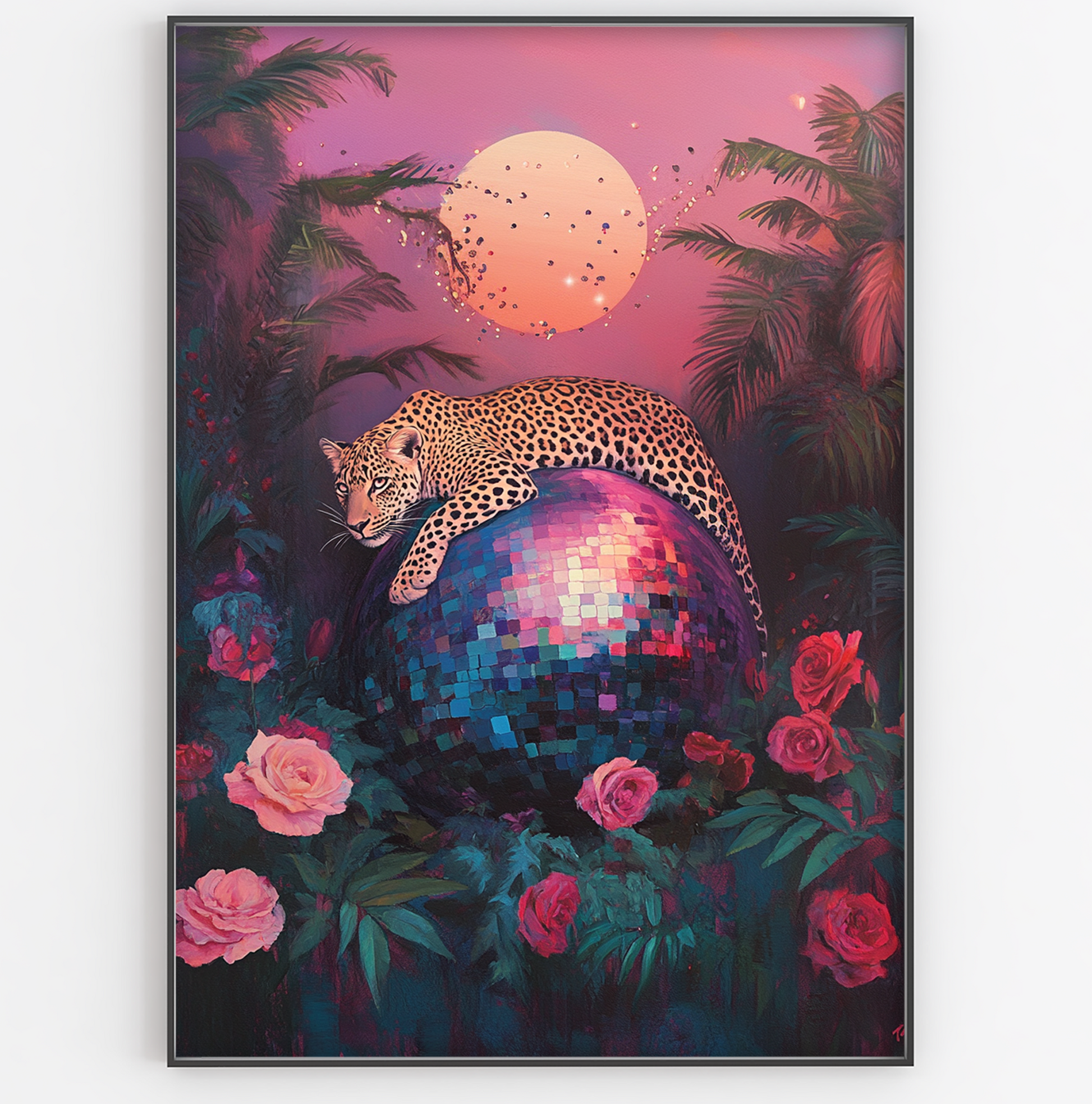Forest Leopard Disco Ball Print - Gina Ellen Wall Art