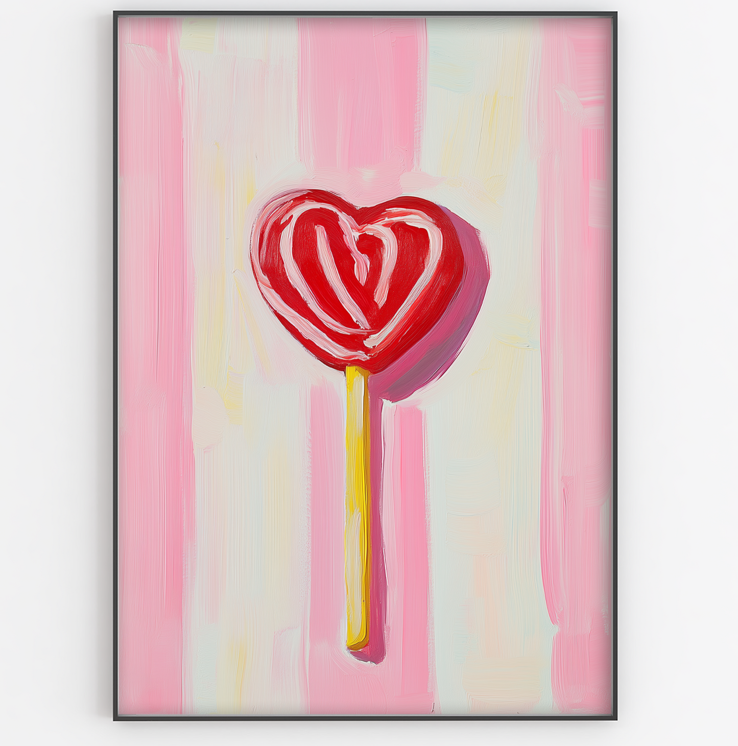Pink and Red Heart Lolipop Print - Gina Ellen Wall Art