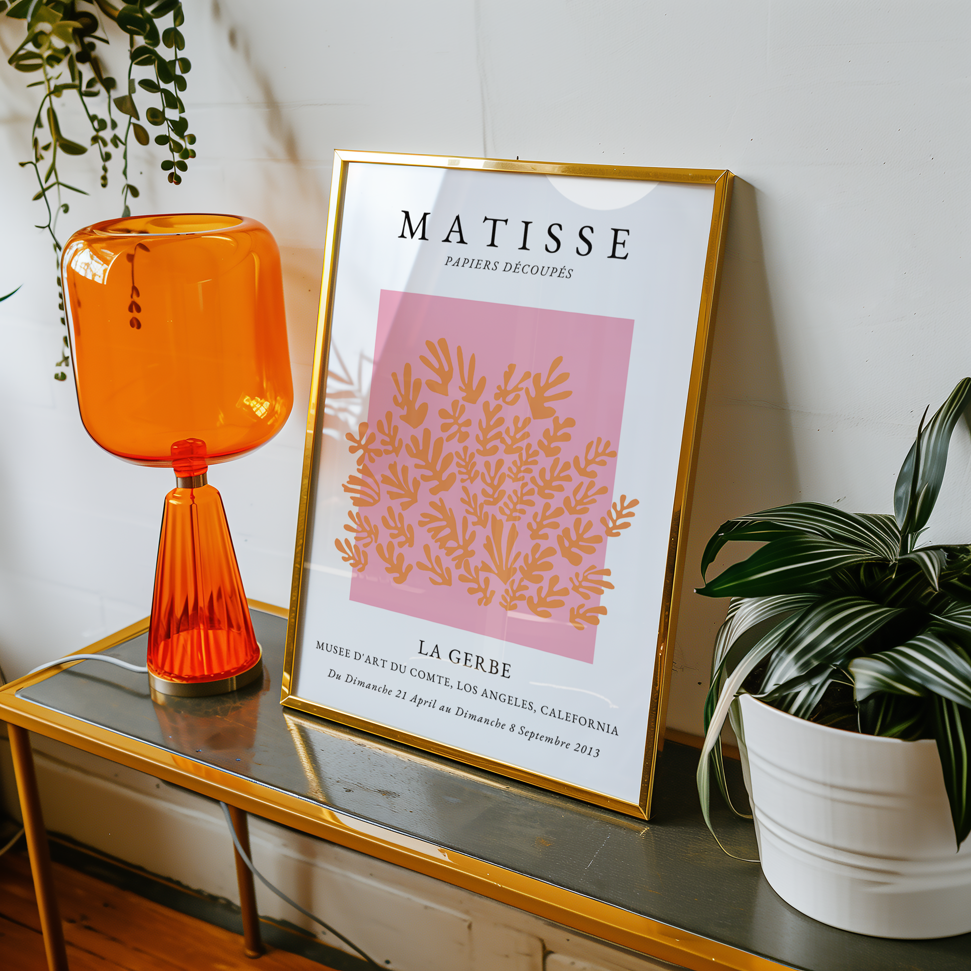Pink and Orange Matisse Le Gerb Print - Gina Ellen Wall Art