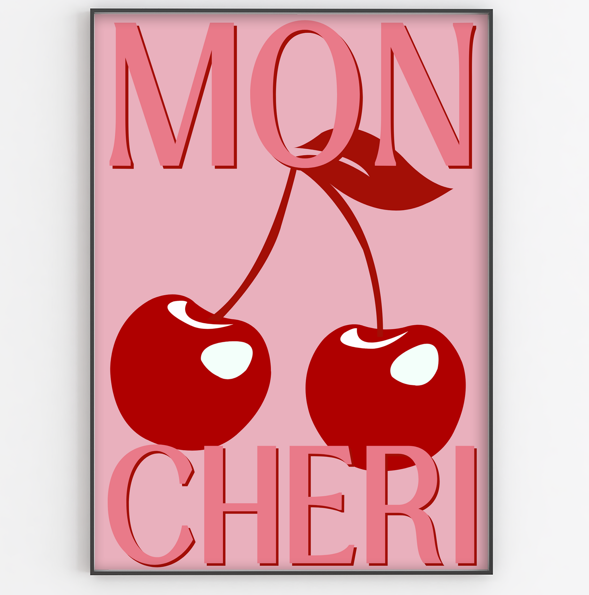 Mon Cheri Red and Pink Print - Gina Ellen Wall Art