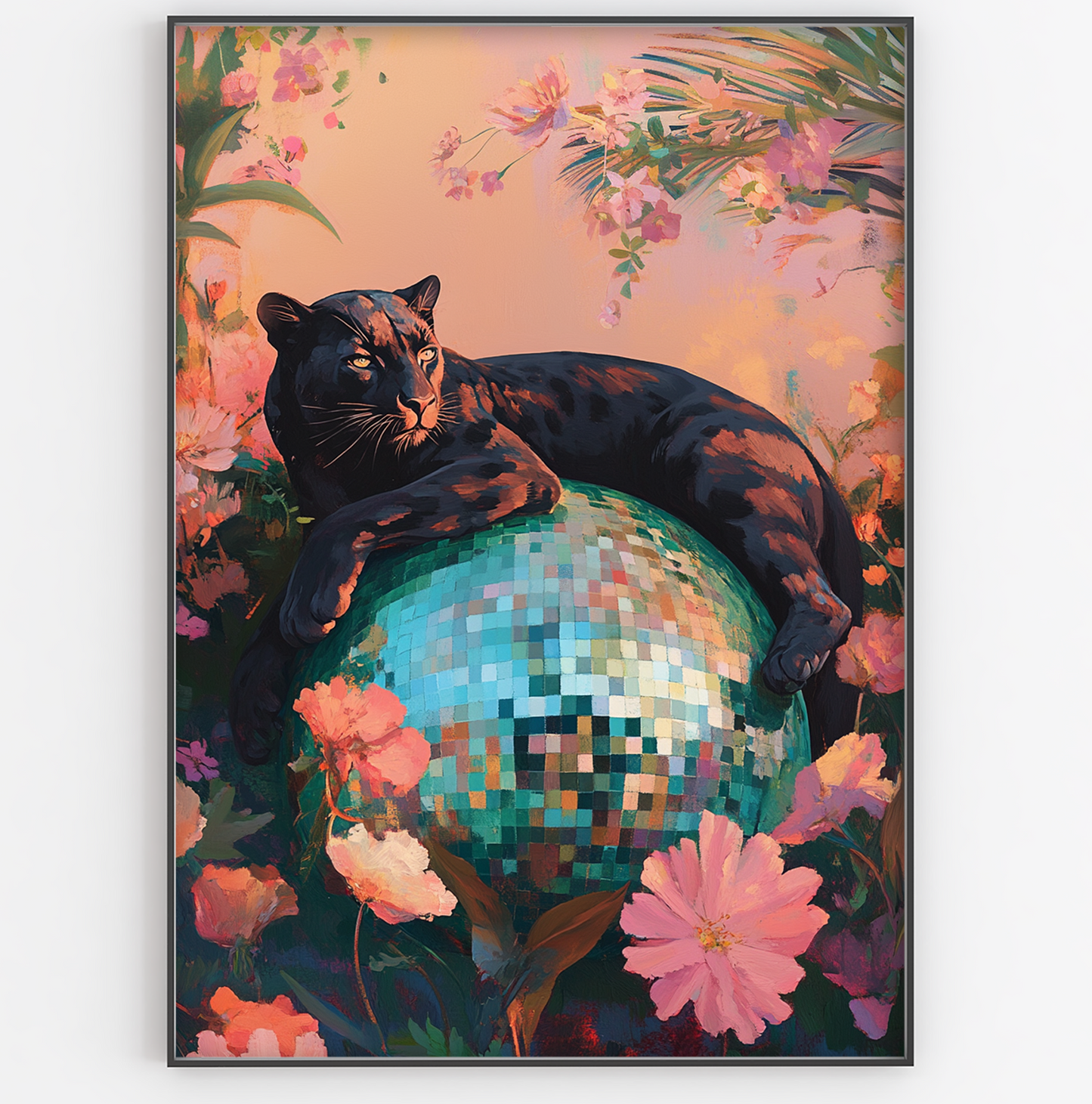 Disco Ball Panther Print - Gina Ellen Wall Art