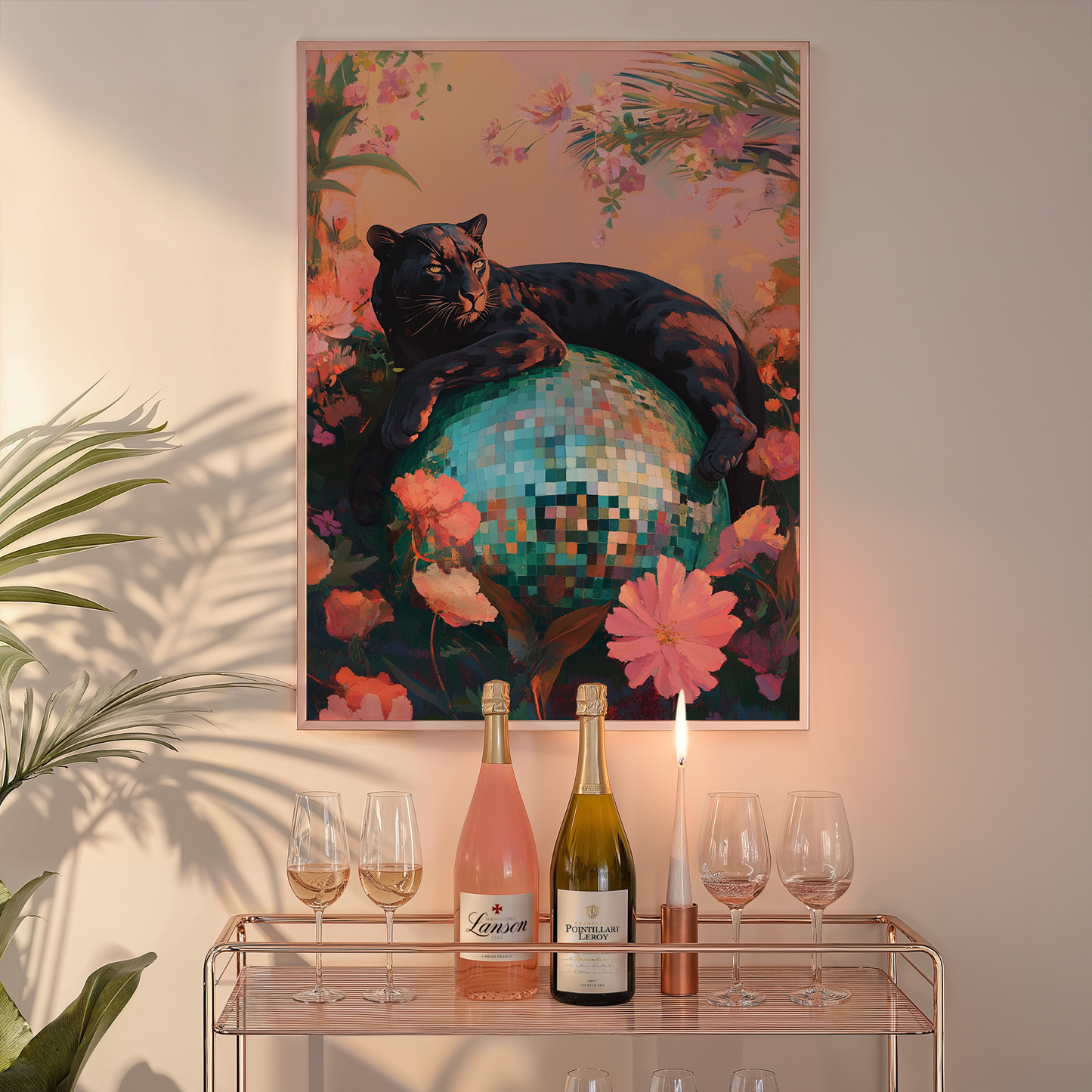 Disco Ball Panther Print - Gina Ellen Wall Art