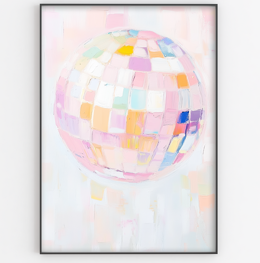 Pastel Disco Ball Print - Gina Ellen Wall Art
