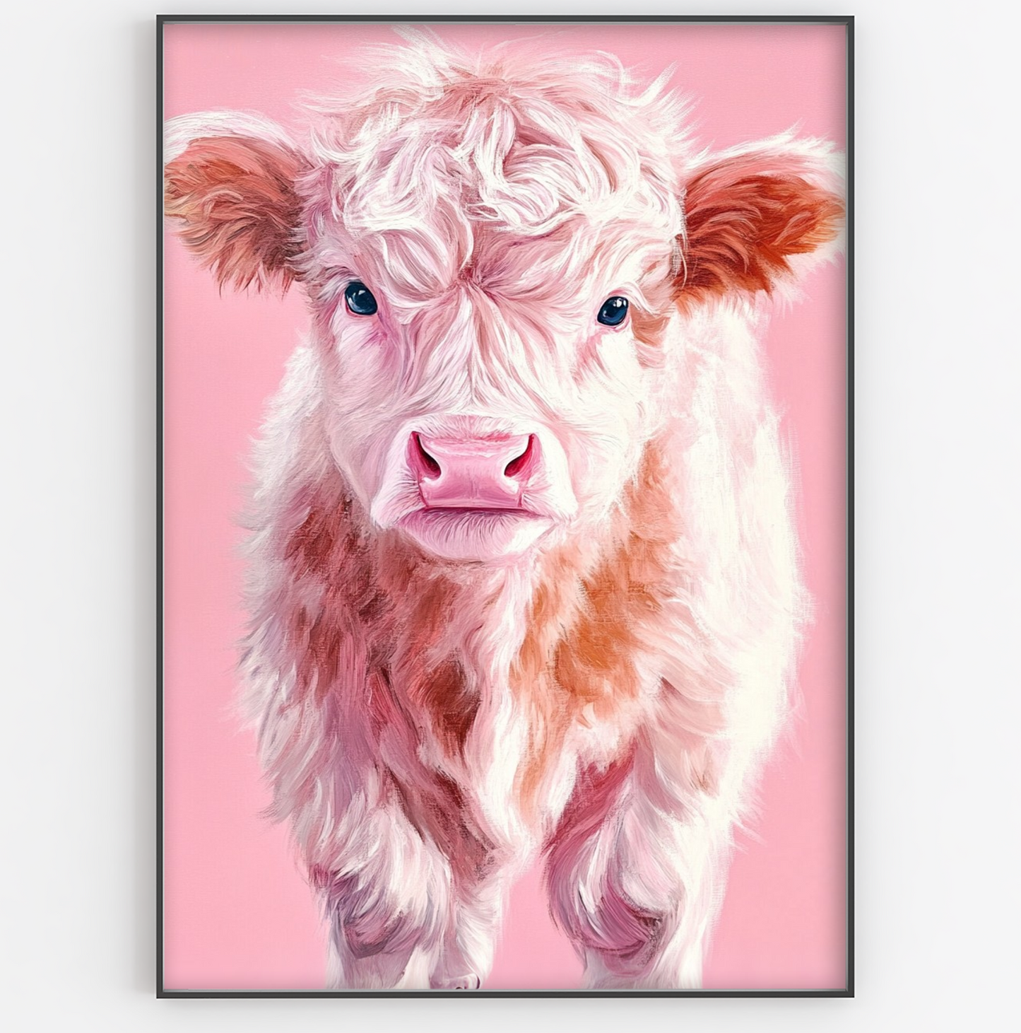 Baby Pink Highland Cow Print - Gina Ellen Wall Art