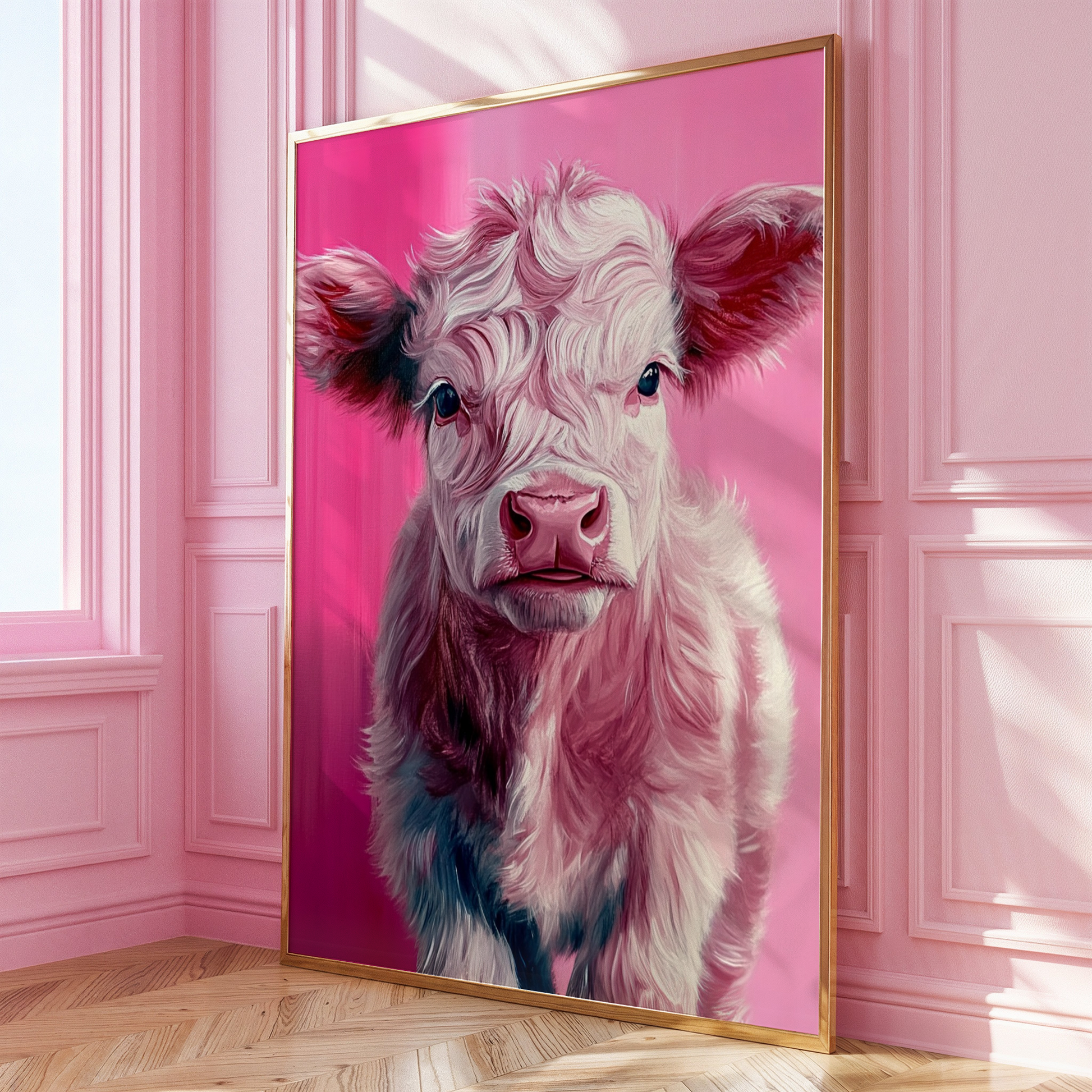 Pink Highland Cow Print - Gina Ellen Wall Art