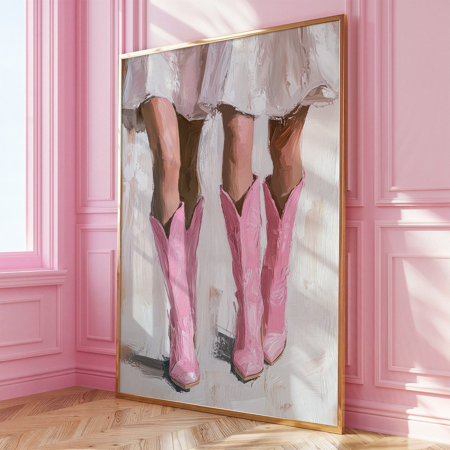 Pink Cowboy Boots Acrylic Print - Gina Ellen Wall Art