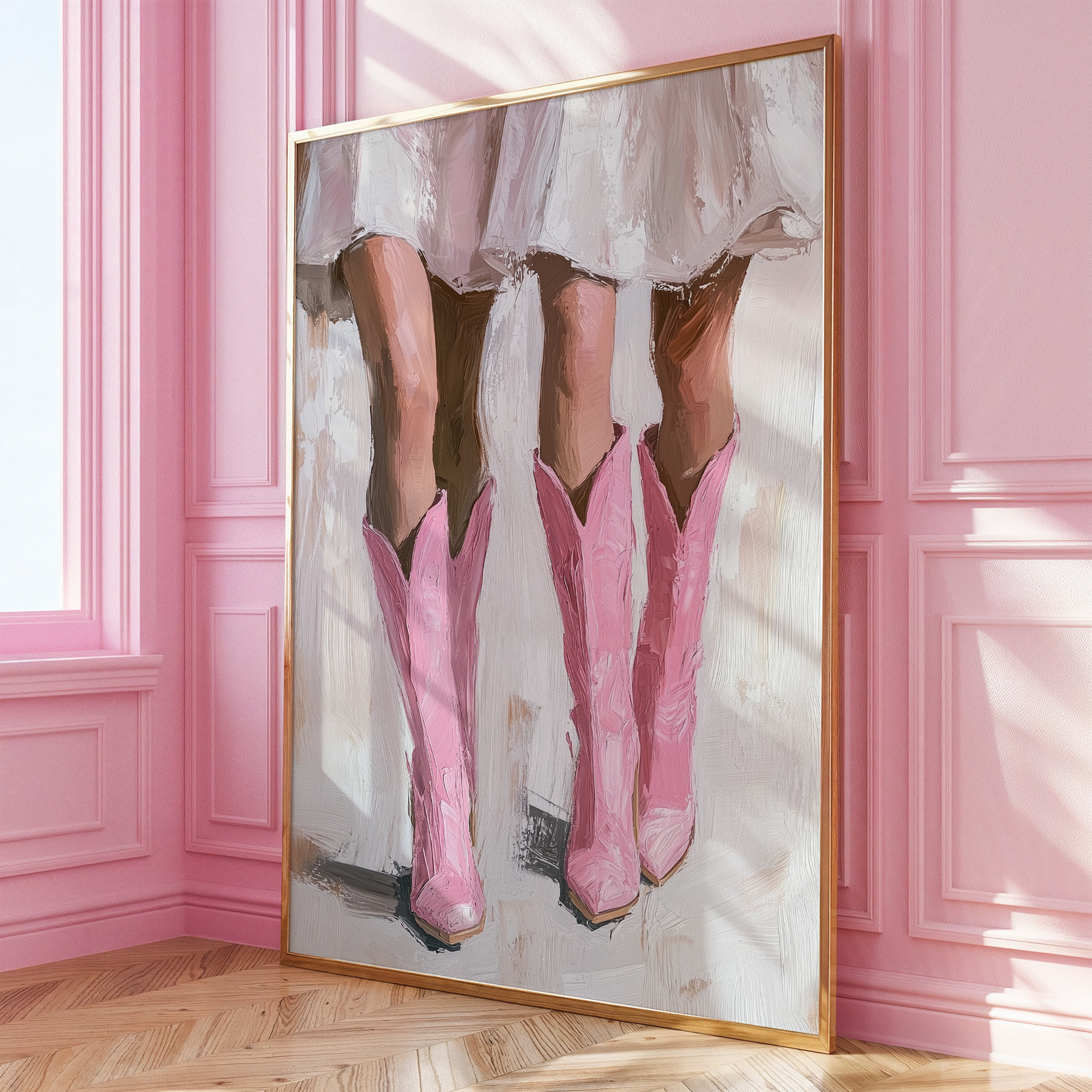 Pink Cowboy Boots Acrylic Print - Gina Ellen Wall Art