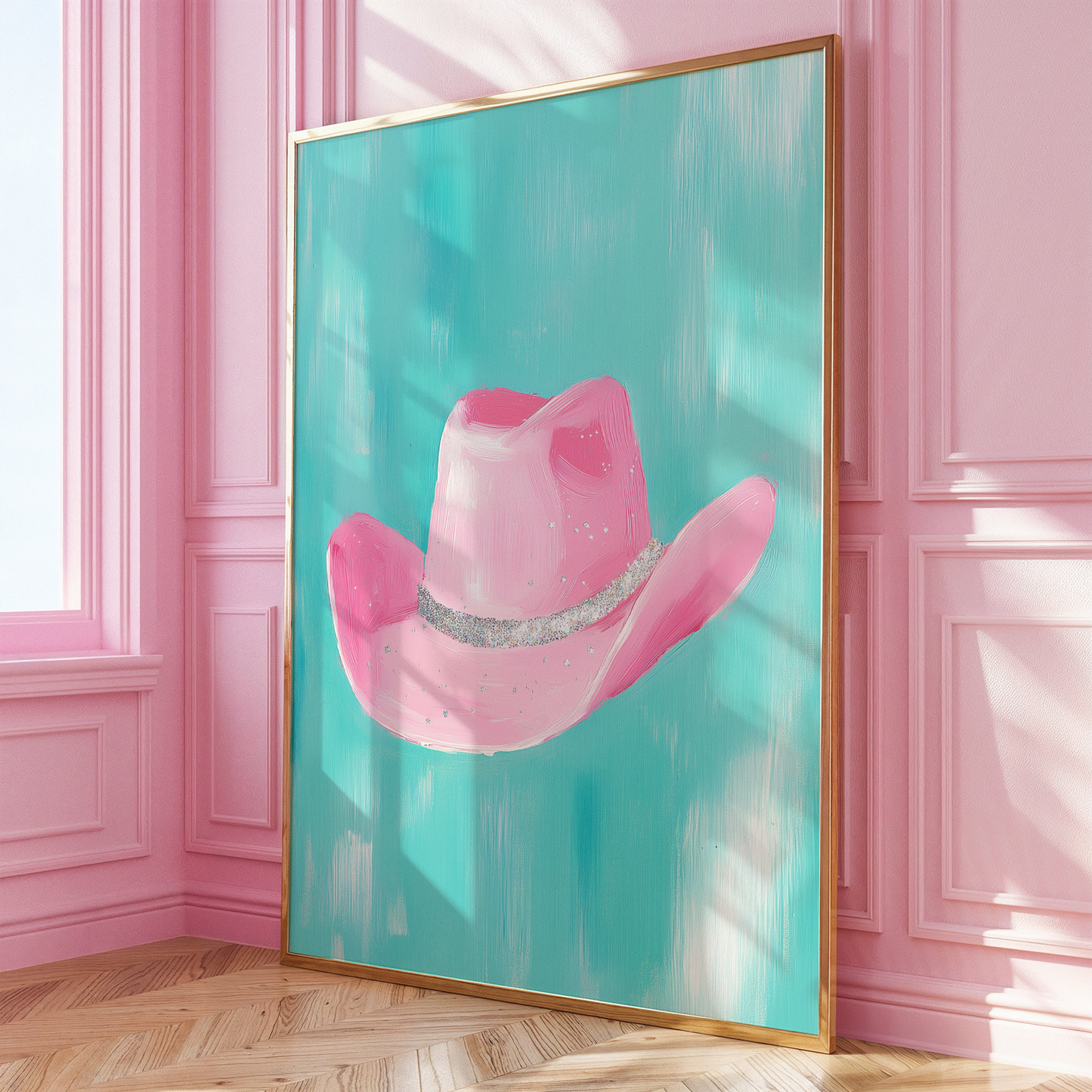 Pink Cowboy Hat Print - Gina Ellen Wall Art