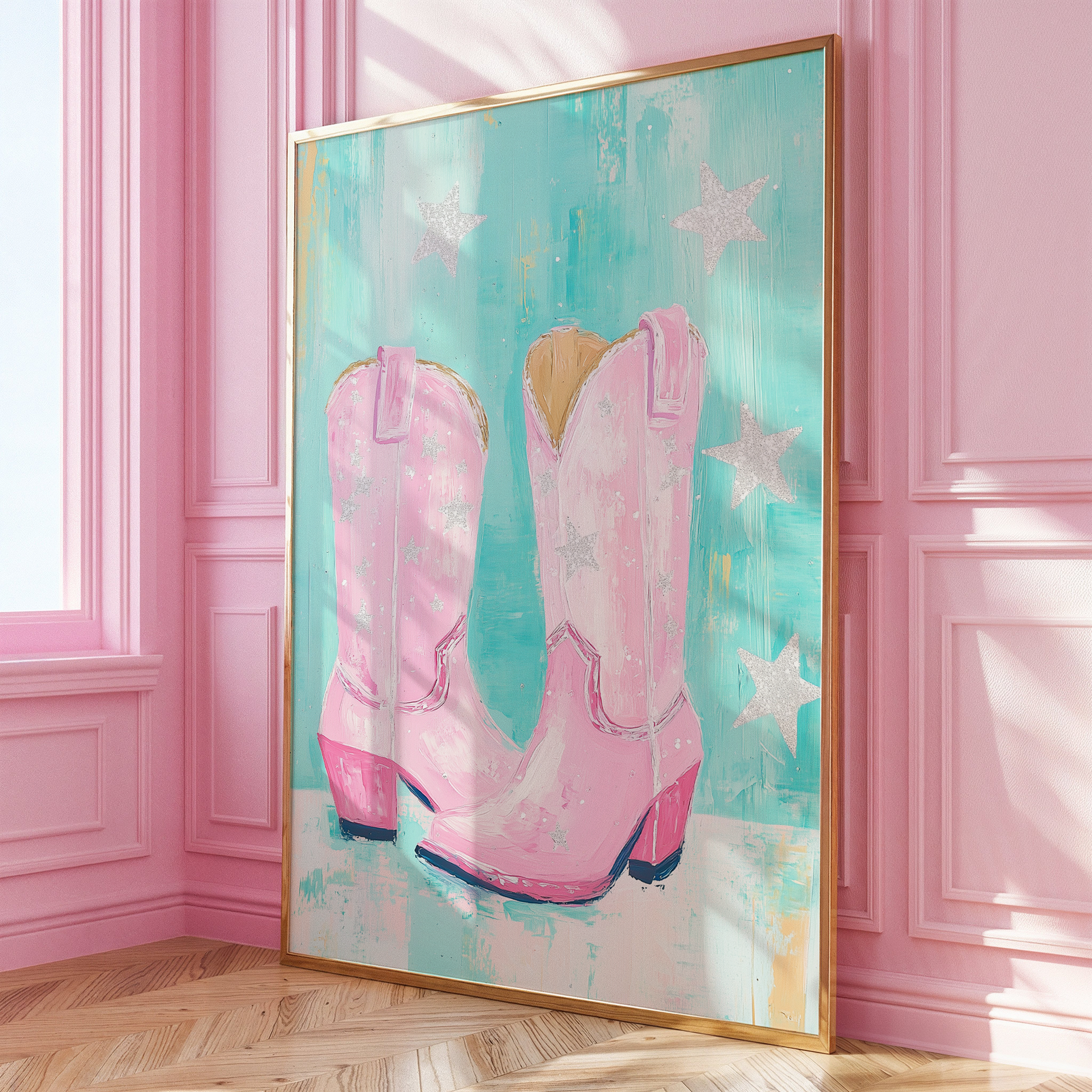 Pink Star Cowboy Boots - Gina Ellen Wall Art
