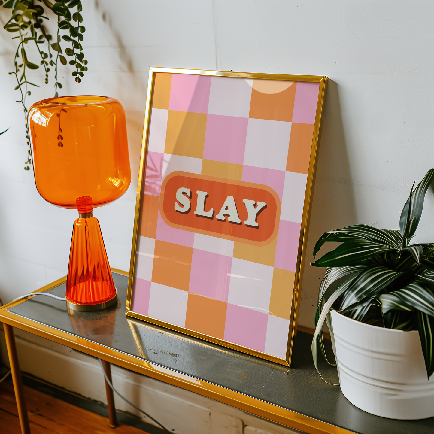 Slay Chequered Print - Gina Ellen Wall Art