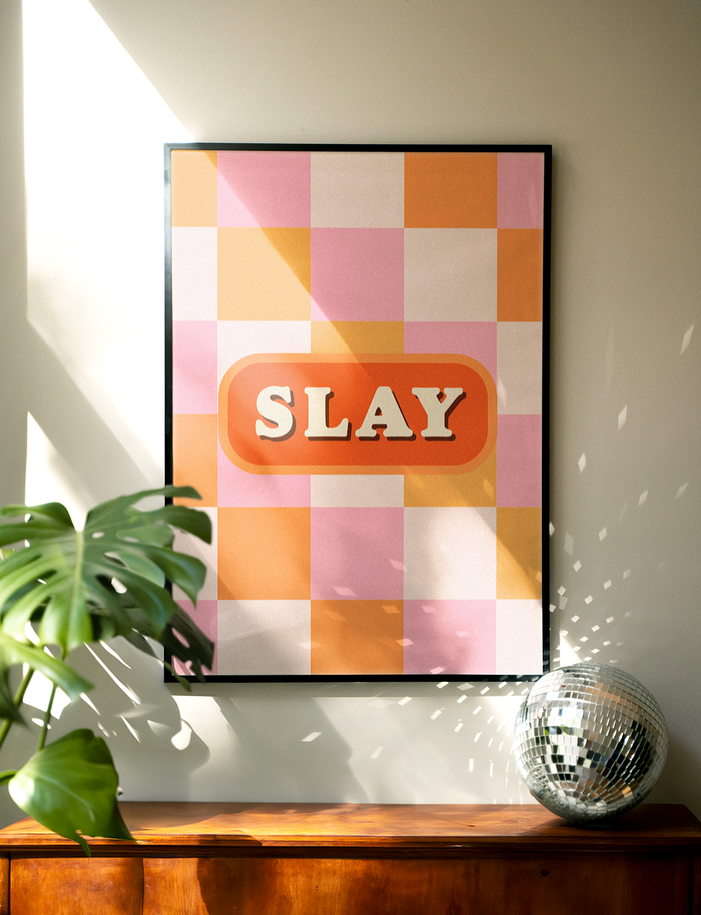 Slay Chequered Print - Gina Ellen Wall Art
