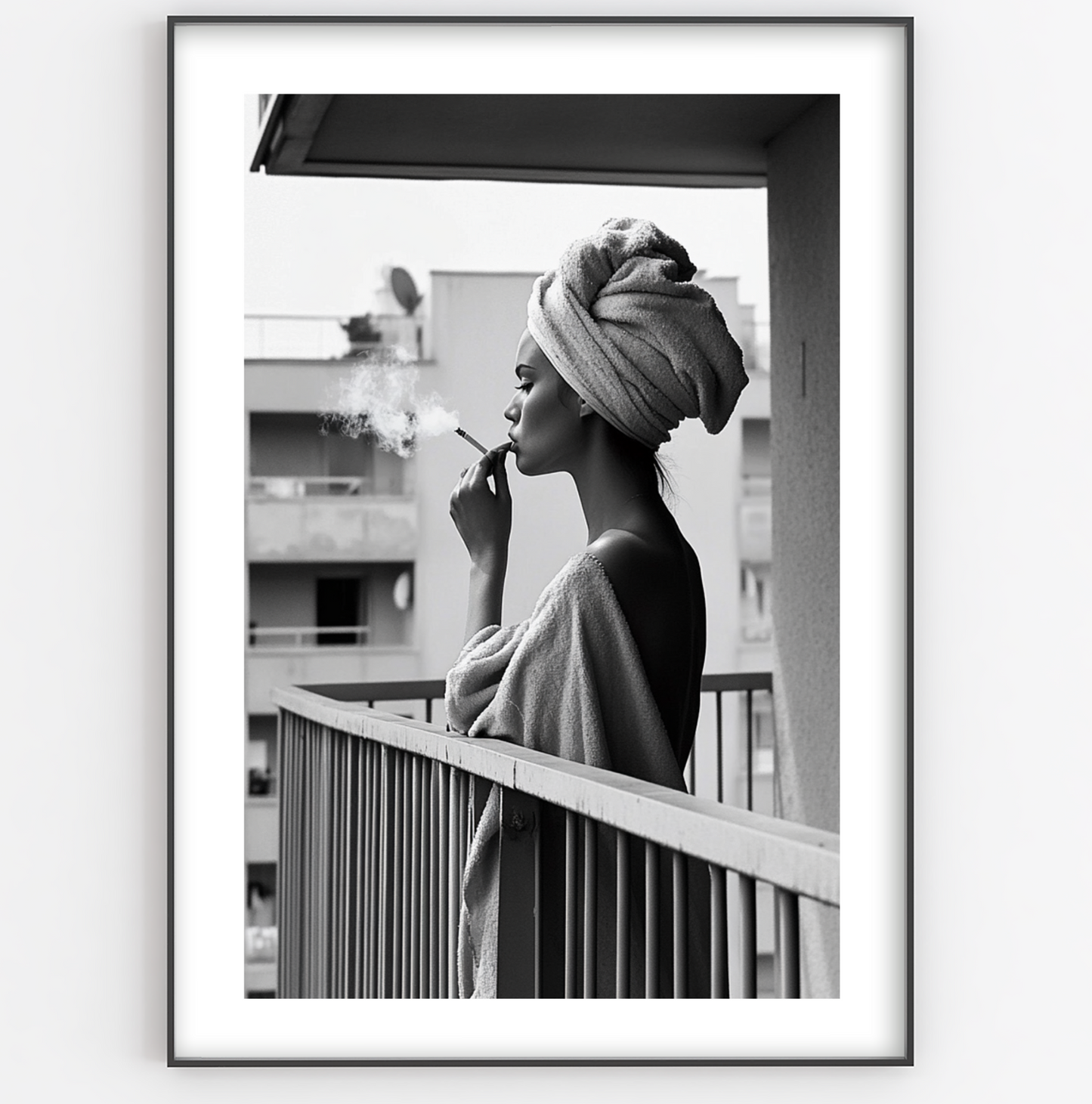 Smoking Balcony Girl Print - Gina Ellen Wall Art