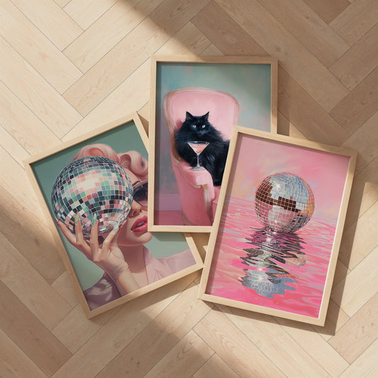 Disco & Cocktail Cat Trio