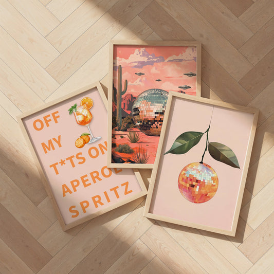 Orange Disco Prints Trio