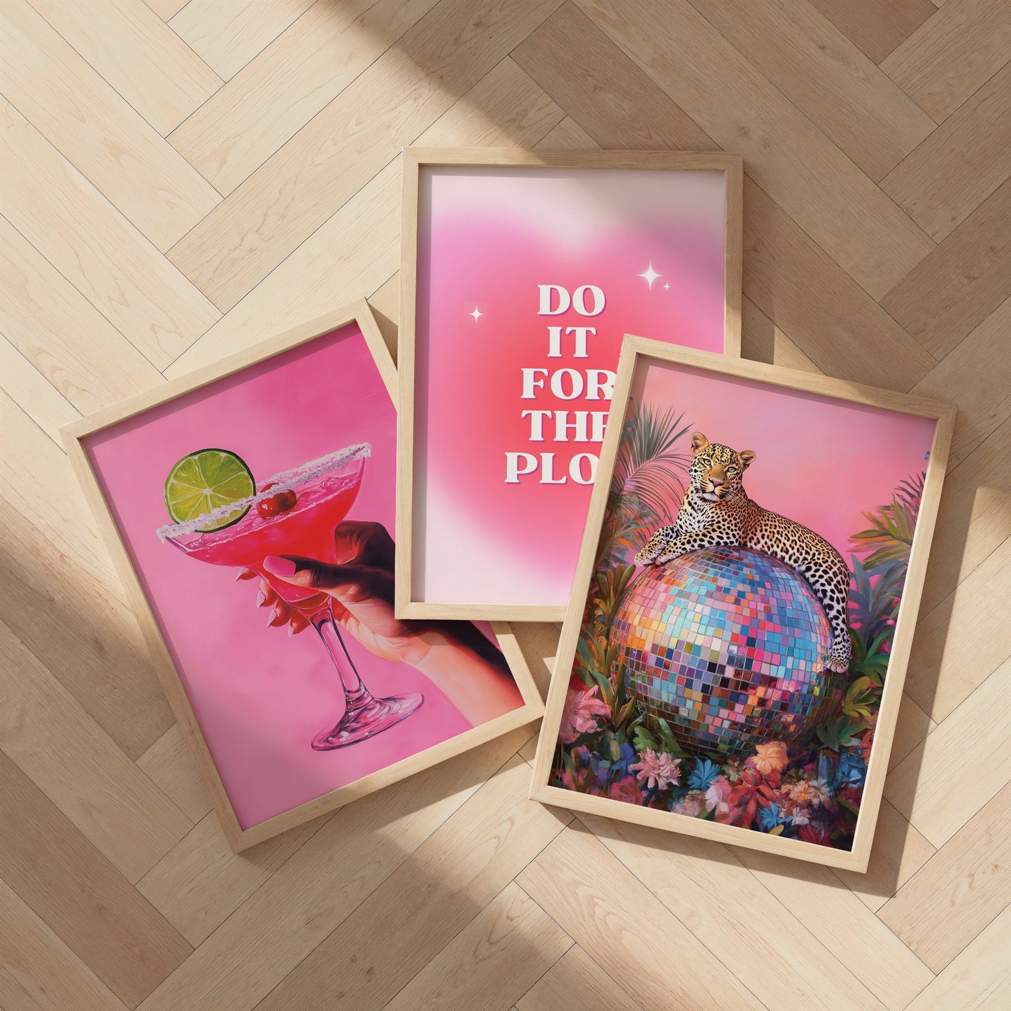 Disco Pink Prints Trio