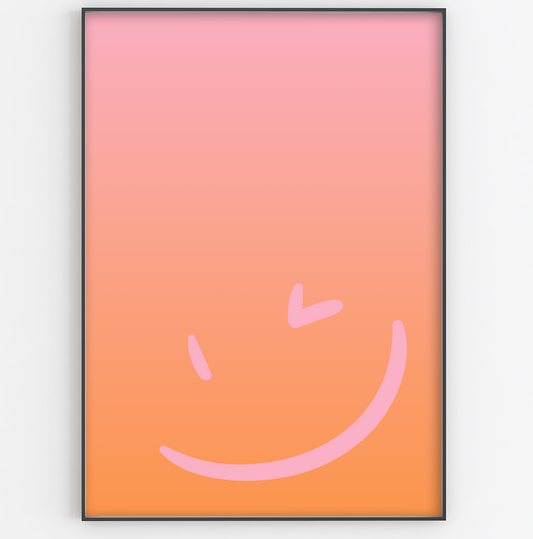 Gradient Wink Face Print - Gina Ellen Wall Art