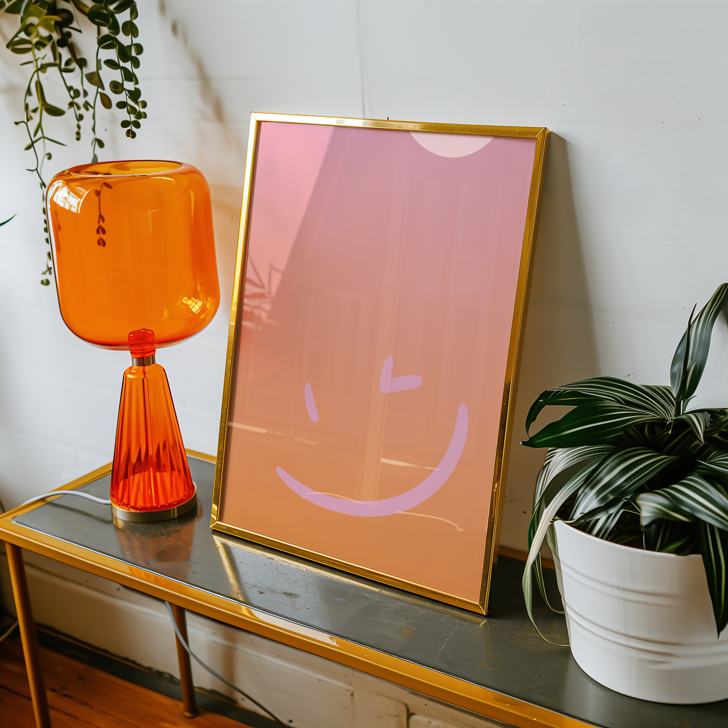 Gradient Wink Face Print - Gina Ellen Wall Art